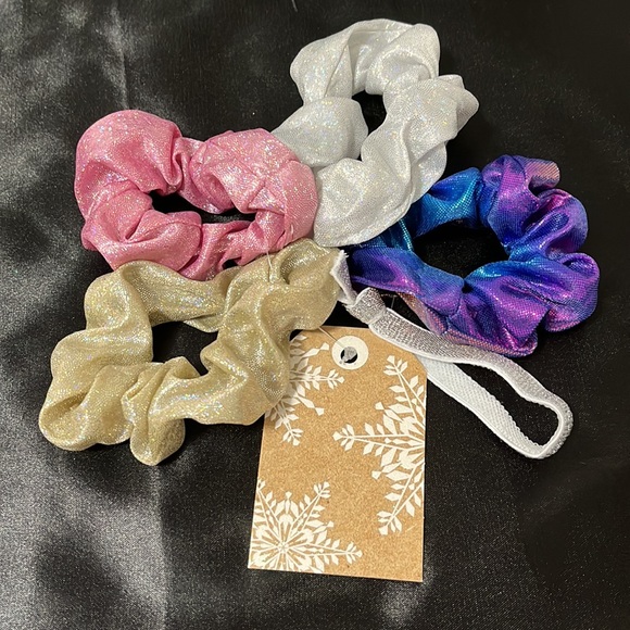 Accessories Holographic Glitter Scrunchi Hair Tie Gift Set 5 Pieces